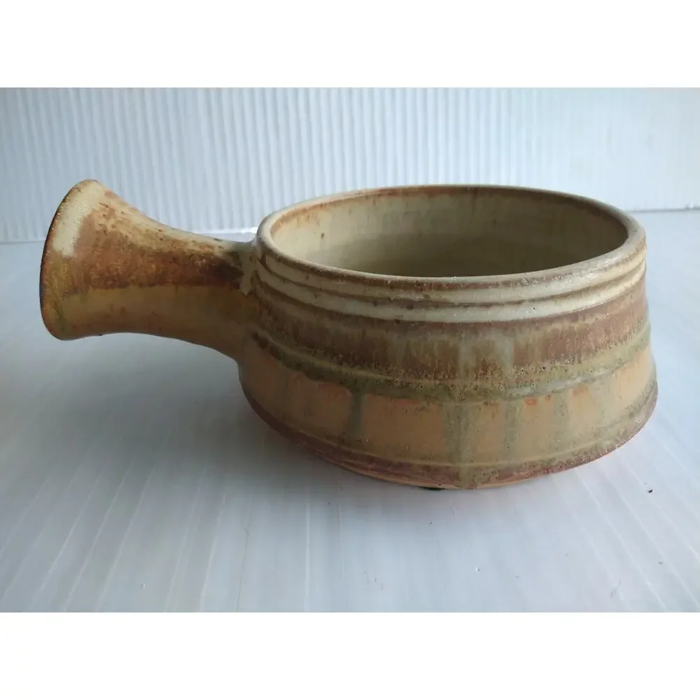 Studio Pottery Stoneware Bowl With Single Handle - Signed Denny '61